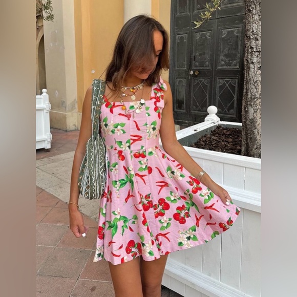 Zara Dresses & Skirts - NWT ZARA Cherries Cherry Printed Short Dress Holiday Bloggers Fave
